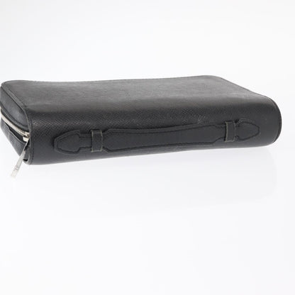 Louis Vuitton Zippy XL Taiga Leather, BLACK, LEATHER, Wallets