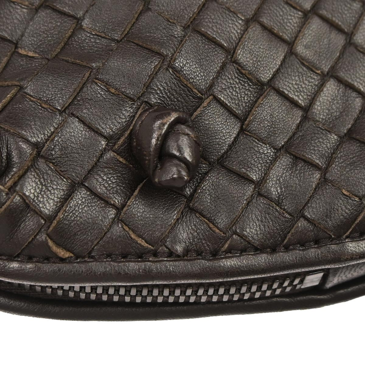 Bottega Veneta Nodini Crossbody Bag Intrecciato Nappa, BROWN, LEATHER, Shoulder bag