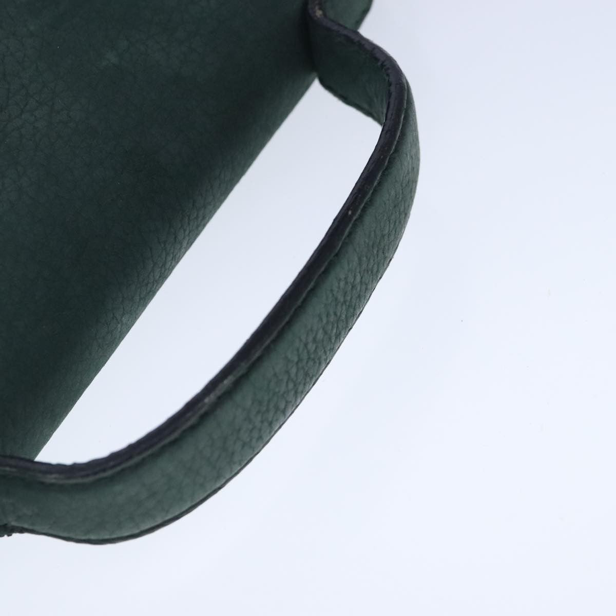 Celine Circle Logo Handbag Leather, GREEN, LEATHER, Handbag