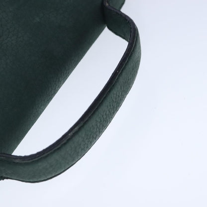 Celine Circle Logo Handbag Leather, GREEN, LEATHER, Handbag