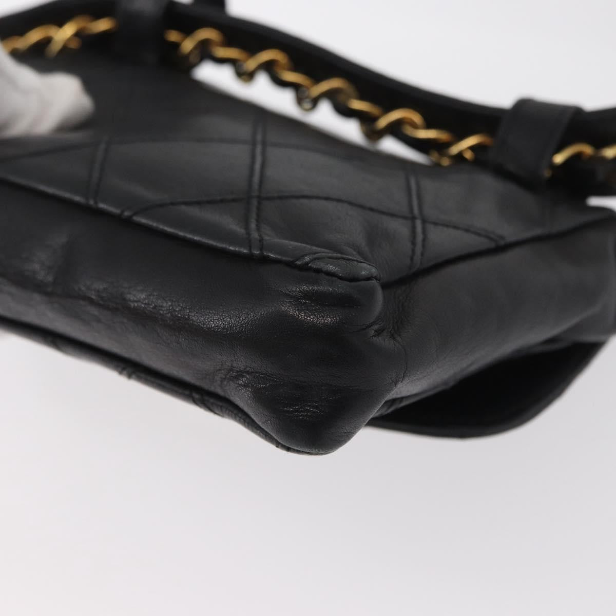 Chanel Vintage CC Flap Waist Bag Quilted Leather, BLACK, LEATHER, Clutche & pouche