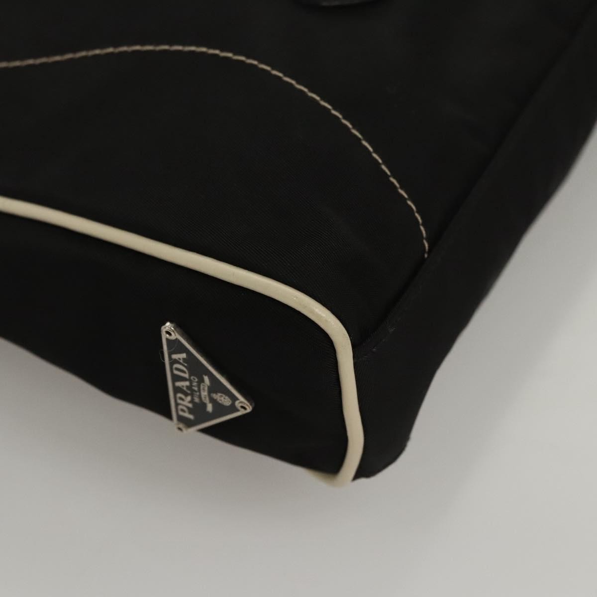 Prada Vintage Shoulder Bag Nylon and Leather, Black, Nylon, Shoulder Bag