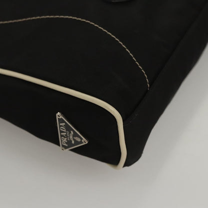 Prada Vintage Shoulder Bag Nylon and Leather, Black, Nylon, Shoulder Bag
