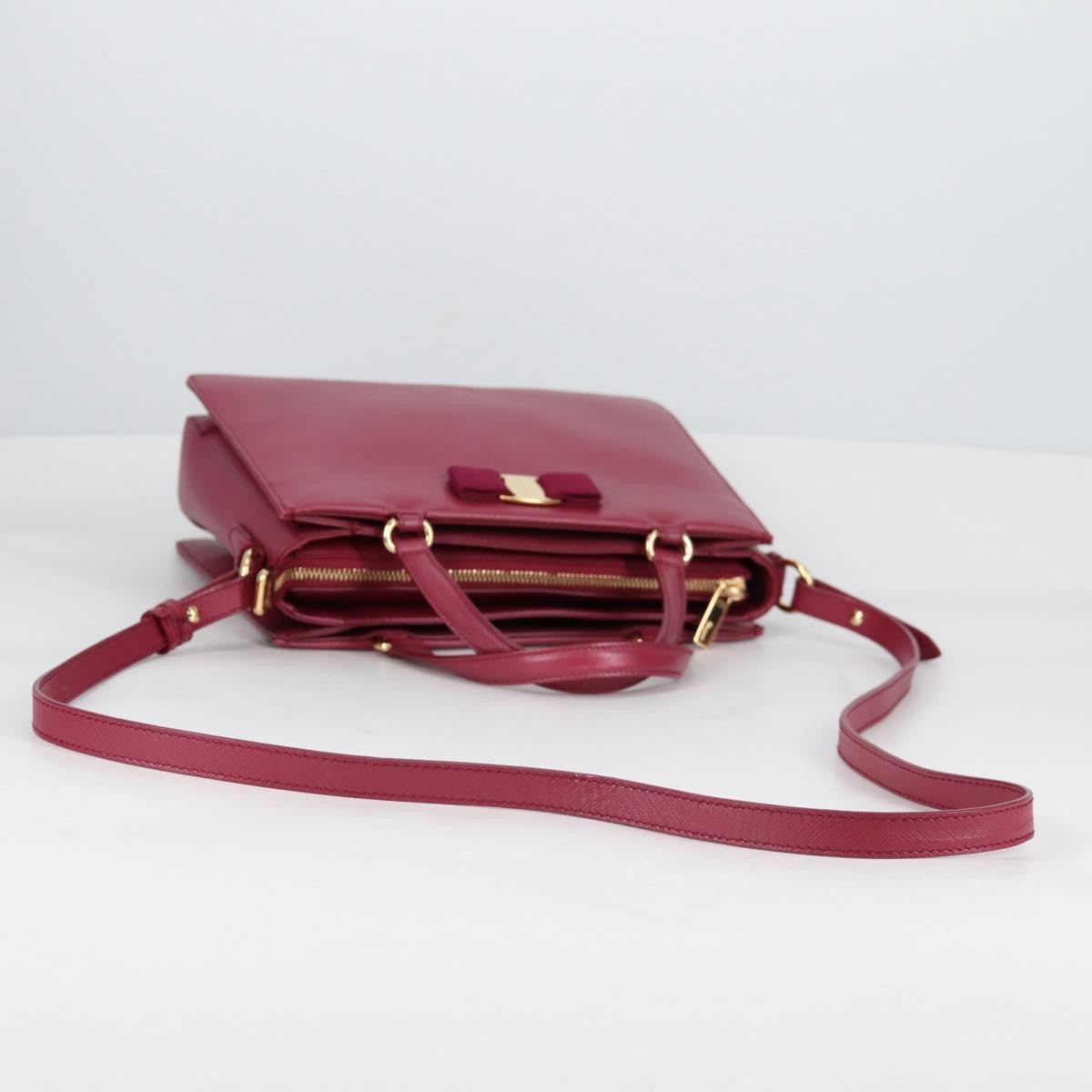 Salvatore Ferragamo Vala Handbag Leather, PURPLE, LEATHER, Handbag