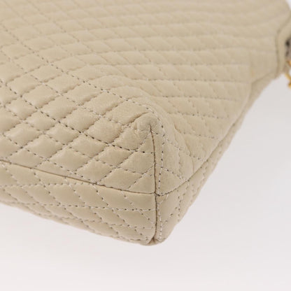 Bally Vintage Chain Shoulder Bag Quilted Leather, Beige, Leather, Shoulder Bag