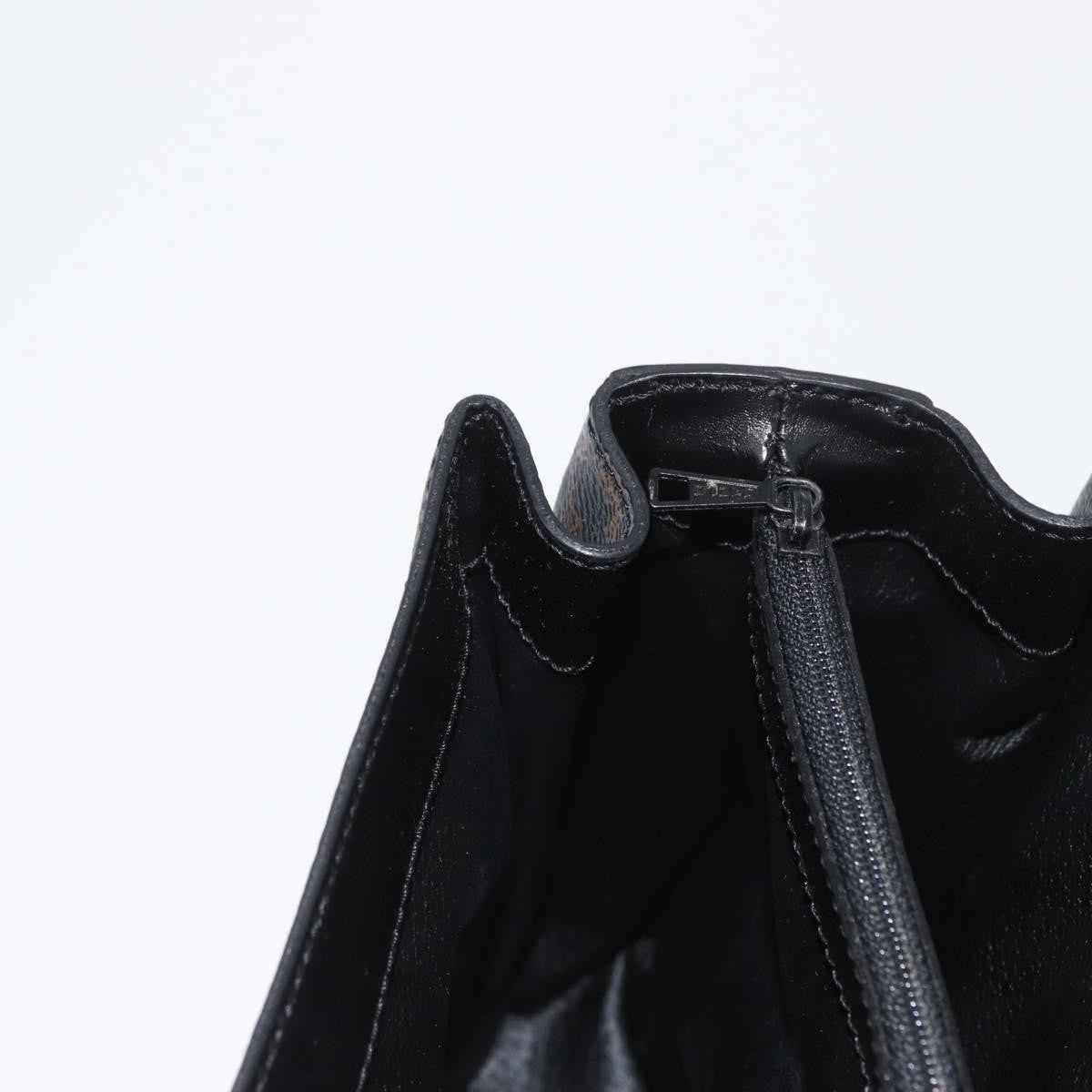 Celine Vintage Convertible Top Handle Bag Macadam Coated Canvas, Black, Canvas, Handbag
