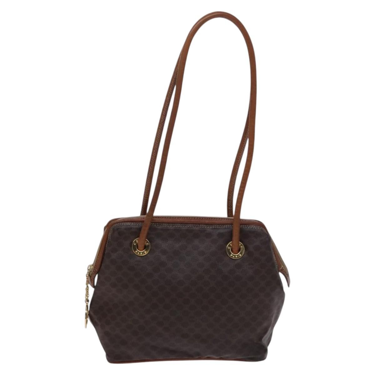 Celine Vintage Macadam Shoulder Bag Canvas, BROWN, CANVAS, Shoulder bag