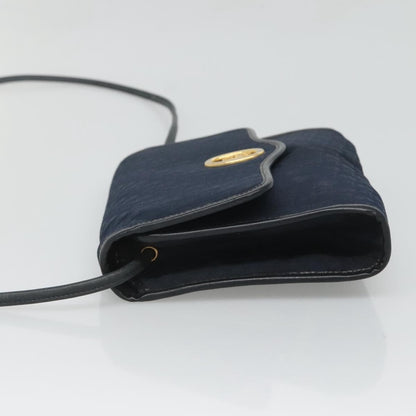 Christian Dior Vintage Trotter Flap Shoulder Bag Canvas, NAVY, CANVAS, Shoulder bag