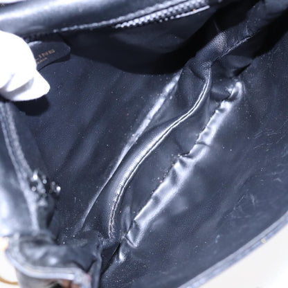 Celine Vintage Macadam Handbag vinyle, BLACK, LEATHER, Shoulder bag