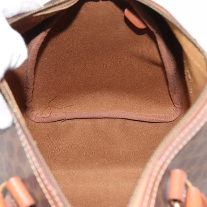 Celine Macadam Handbag Macadam with leather, BROWN, CANVAS, Handbag