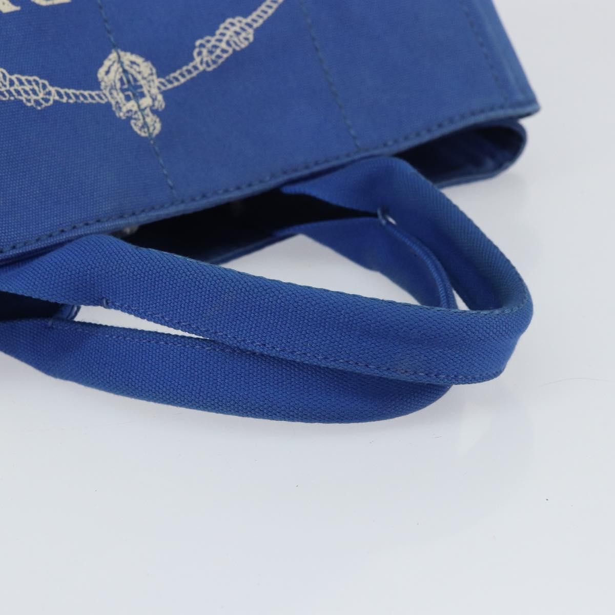 Prada Canapa Open Tote Canvas, BLUE, CANVAS, Tote bag