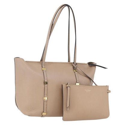Salvatore Ferragamo Vala tote Leather, BEIGE, LEATHER, Tote bag