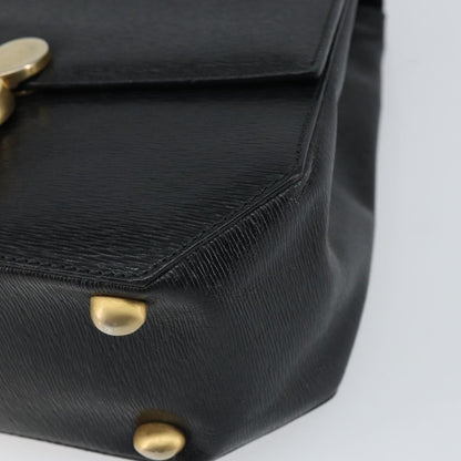 Celine Vintage Triomphe Flap Bag Leather, BLACK, LEATHER, Handbag