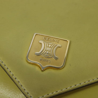 Celine Flap Shoulder Bag Leather, YELLOW, LEATHER, Shoulder bag