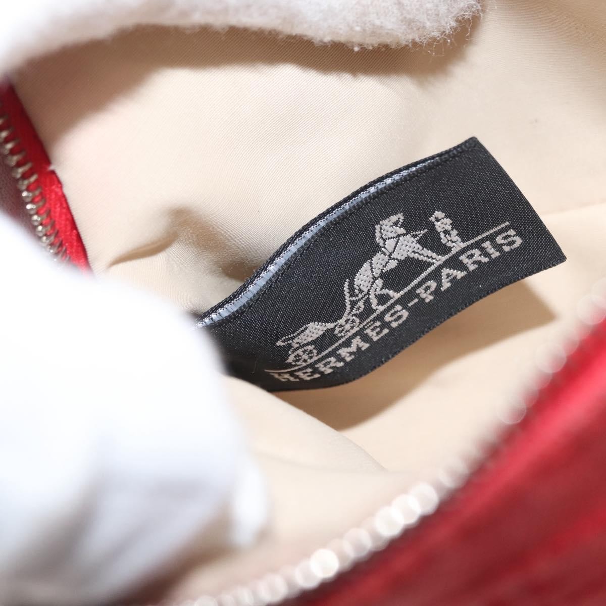Hermes Bolide Travel Pouch Canvas, RED, CANVAS, Clutche & pouche