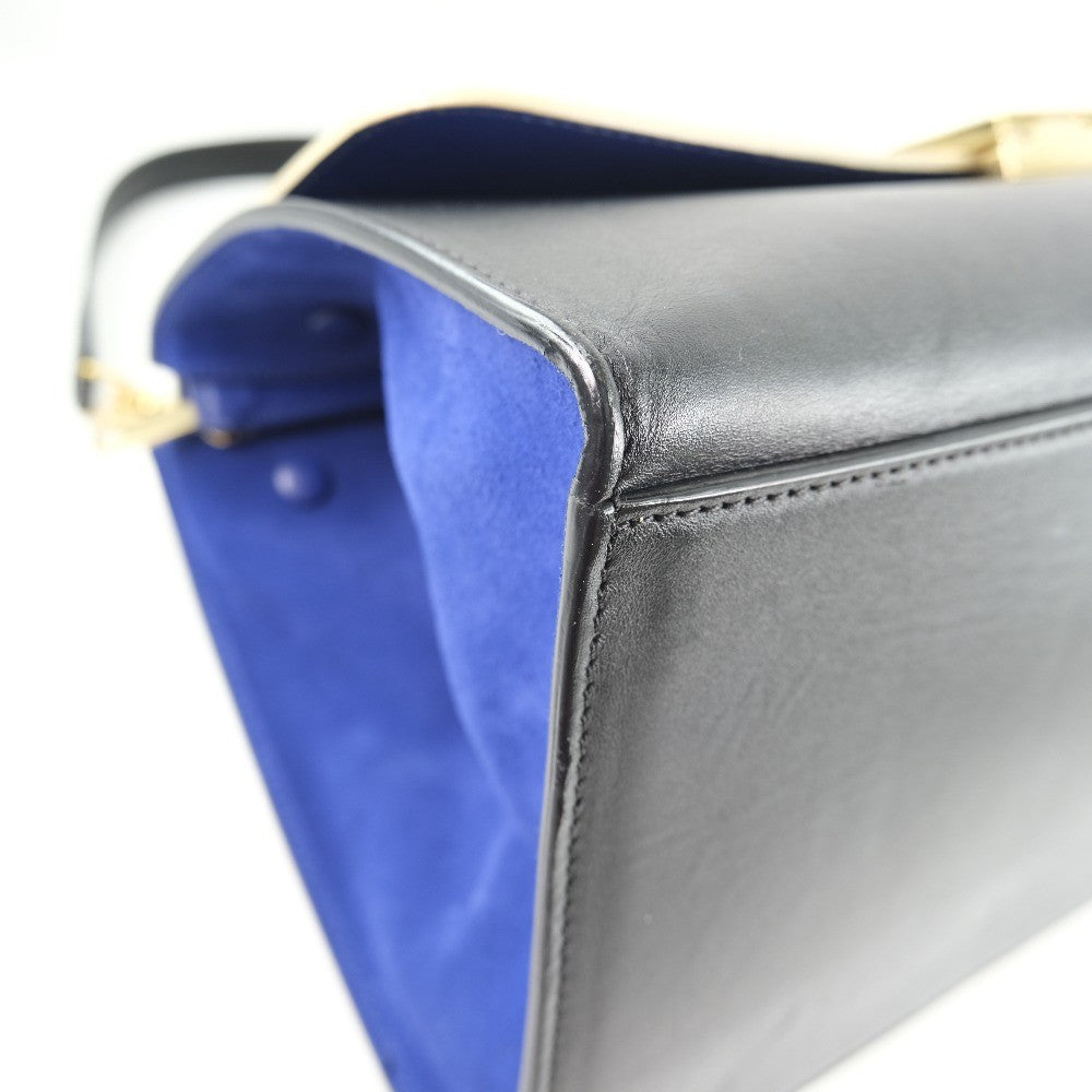 Celine Trapeze Bag Leather with Suede, BLACK, LEATHER, Bag