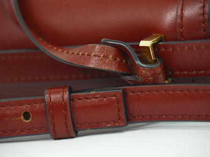 Loewe Barcelona Shoulder Bag Leather, BURGUNDY, LEATHER, Shoulder bag