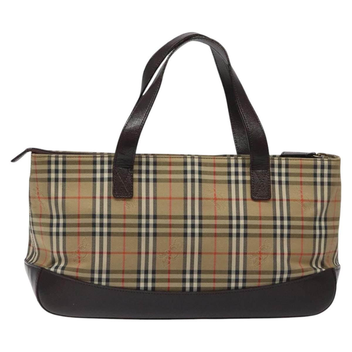 Burberry Nova Check Handbag Nova Check Canvas and leather, BEIGE, CANVAS, Handbag