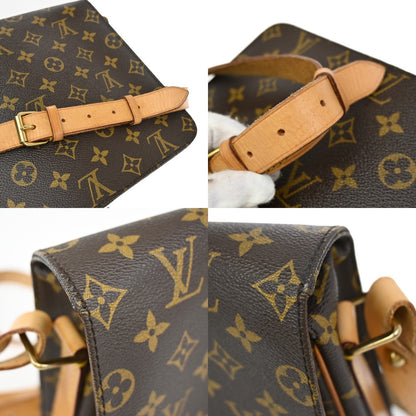 Louis Vuitton Cartouchiere Handbag Monogram Canvas, BROWN, LEATHER, Shoulder bag
