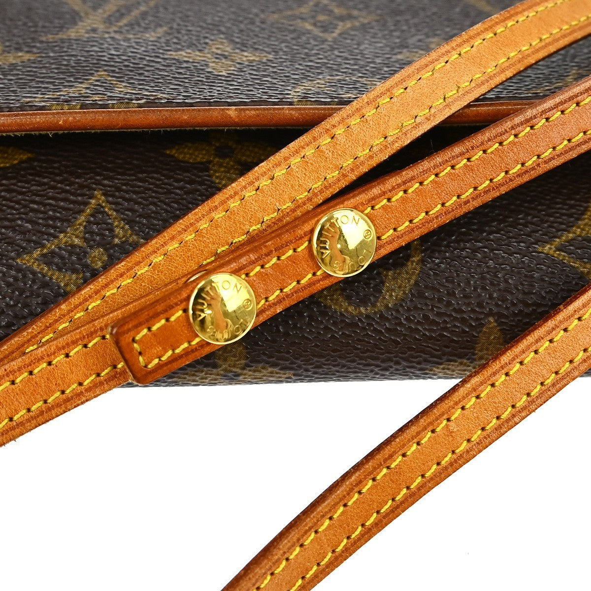 Louis Vuitton Twin Handbag Monogram Canvas, BROWN, CANVAS, Clutche & pouche