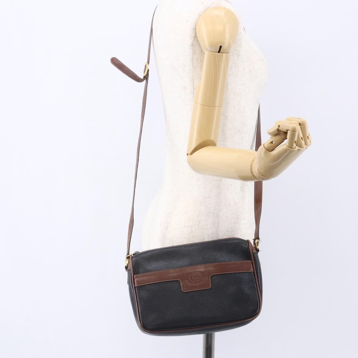 Gucci Vintage Shoulder Bag Leather, BLACK, LEATHER, Shoulder bag