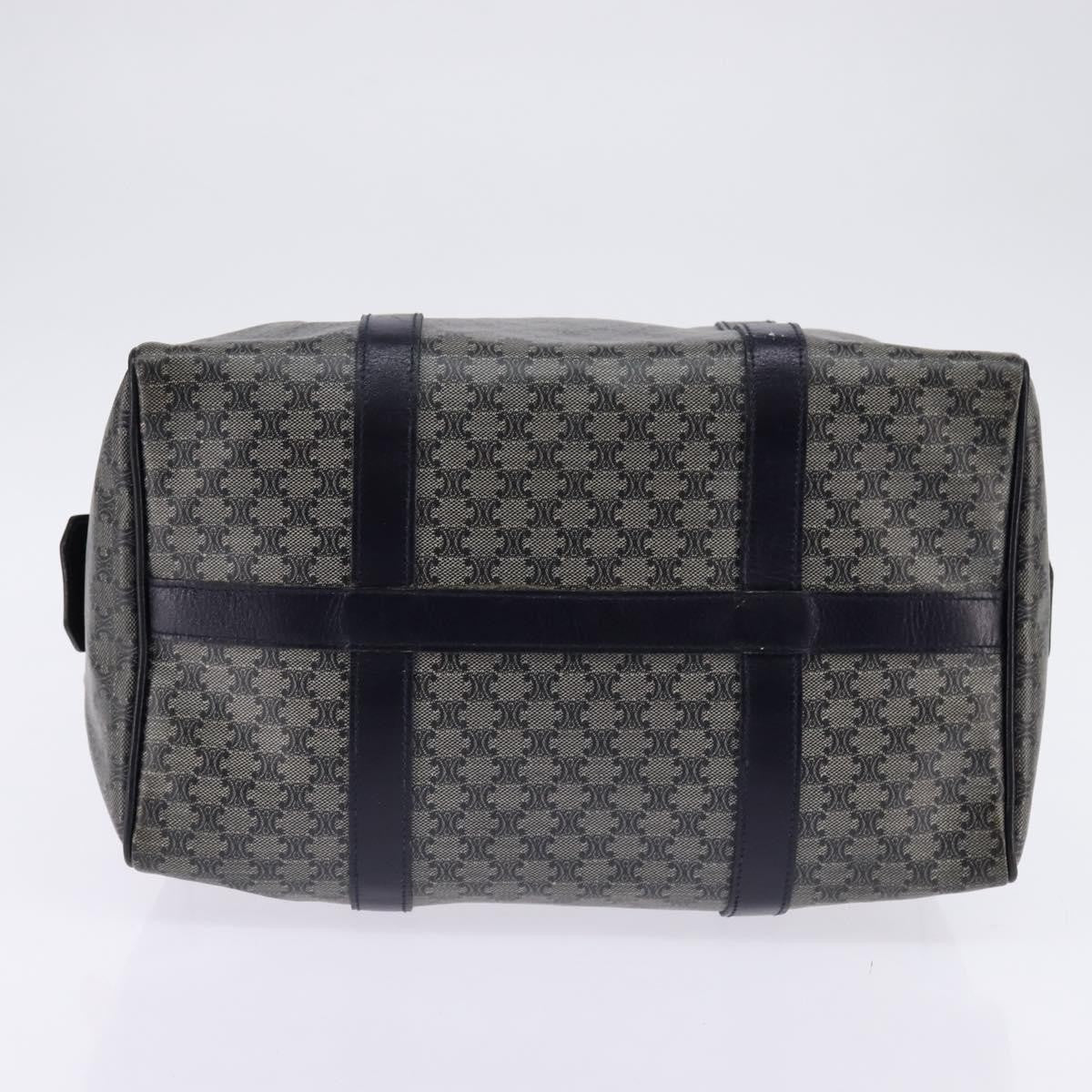 Celine Vintage Boston Bag Macadam Coated Canvas, NAVY, CANVAS, Handbag