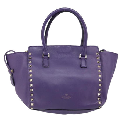 Valentino Garavani Rockstud Tote Rigid Leather, PURPLE, LEATHER, Tote bag