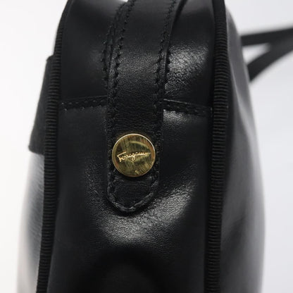 Salvatore Ferragamo Vara Bow camera Shoulder Bag Leather, Black, Leather, Shoulder Bag