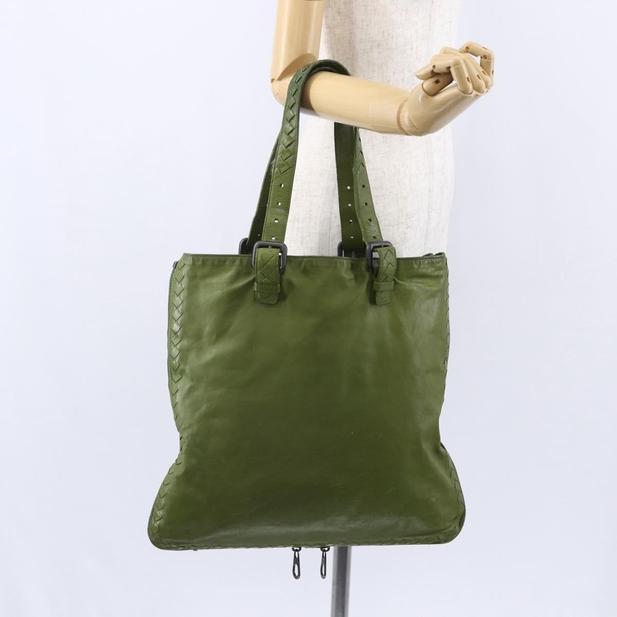 Bottega Veneta Intrecciato Leather, GREEN, LEATHER, Shoulder bag