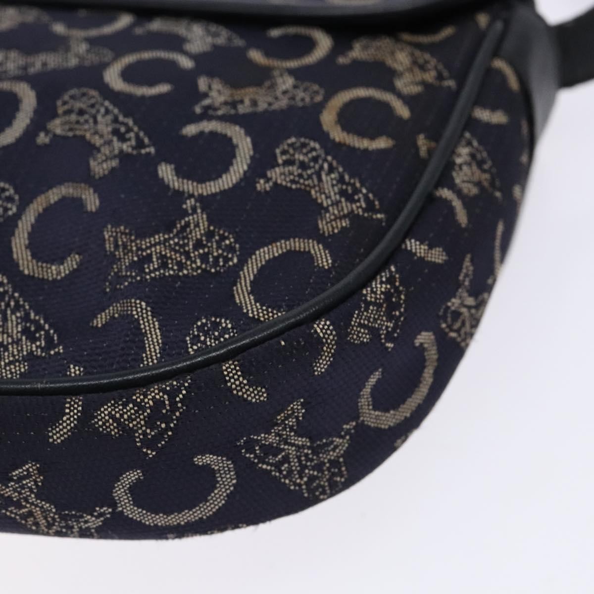 Celine C Sulky Shoulder bag Canvas and Leather, NAVY, CANVAS, Shoulder bag