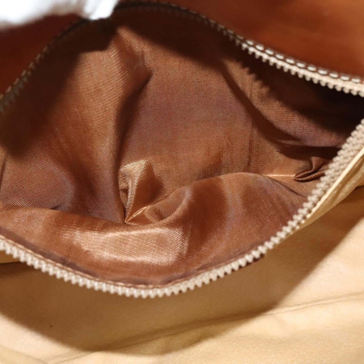Celine Vintage Macadam Shoulder Bag Canvas and Leather, Brown, Canvas, Shoulder Bag