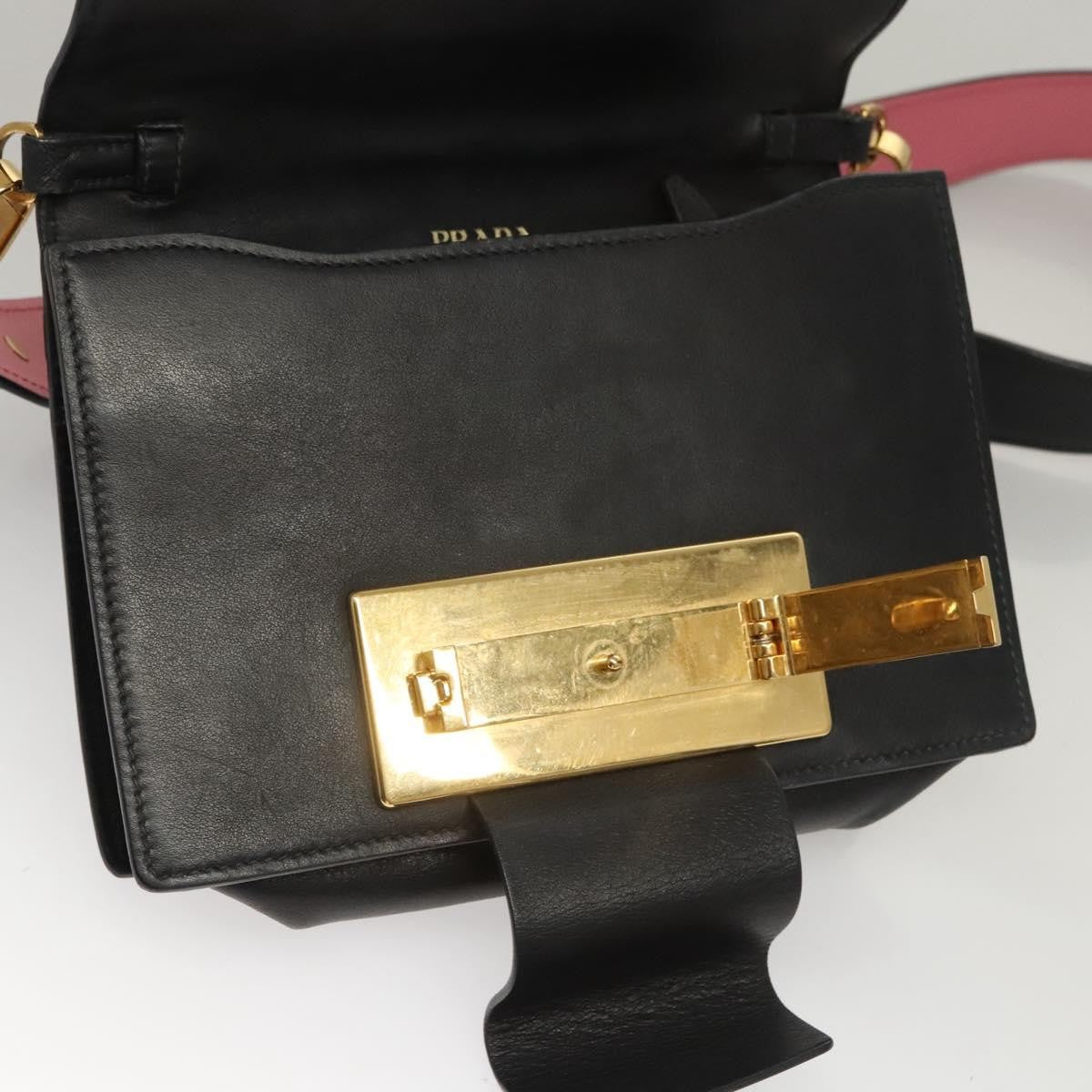 Prada Metal Ribbon Shoulder Bag City Calfskin, GRAY, LEATHER, Shoulder bag