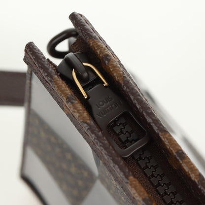 Louis Vuitton Standing Pouch Monogram Chess Coated Canvas and PVC, Brown, Canvas, Clutch