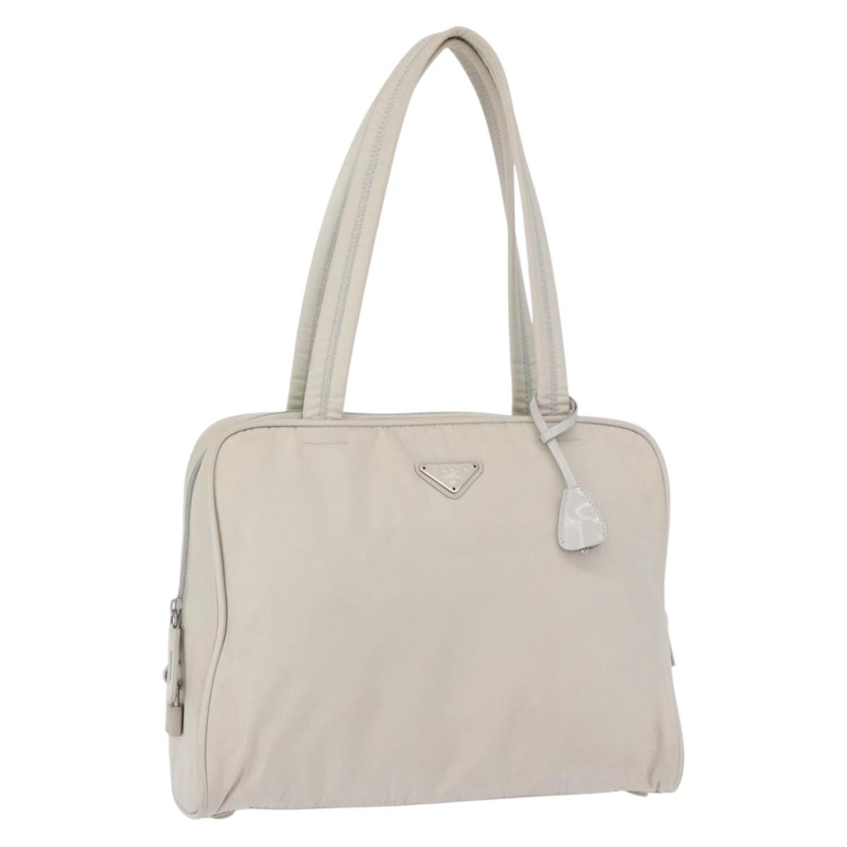 Prada Vintage Tote Nylon, WHITE, NYLON, Tote bag