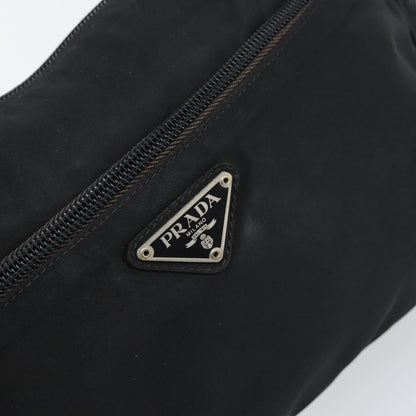 Prada Front Zip Messenger Bag Tessuto, Black, Nylon, Shoulder Bag