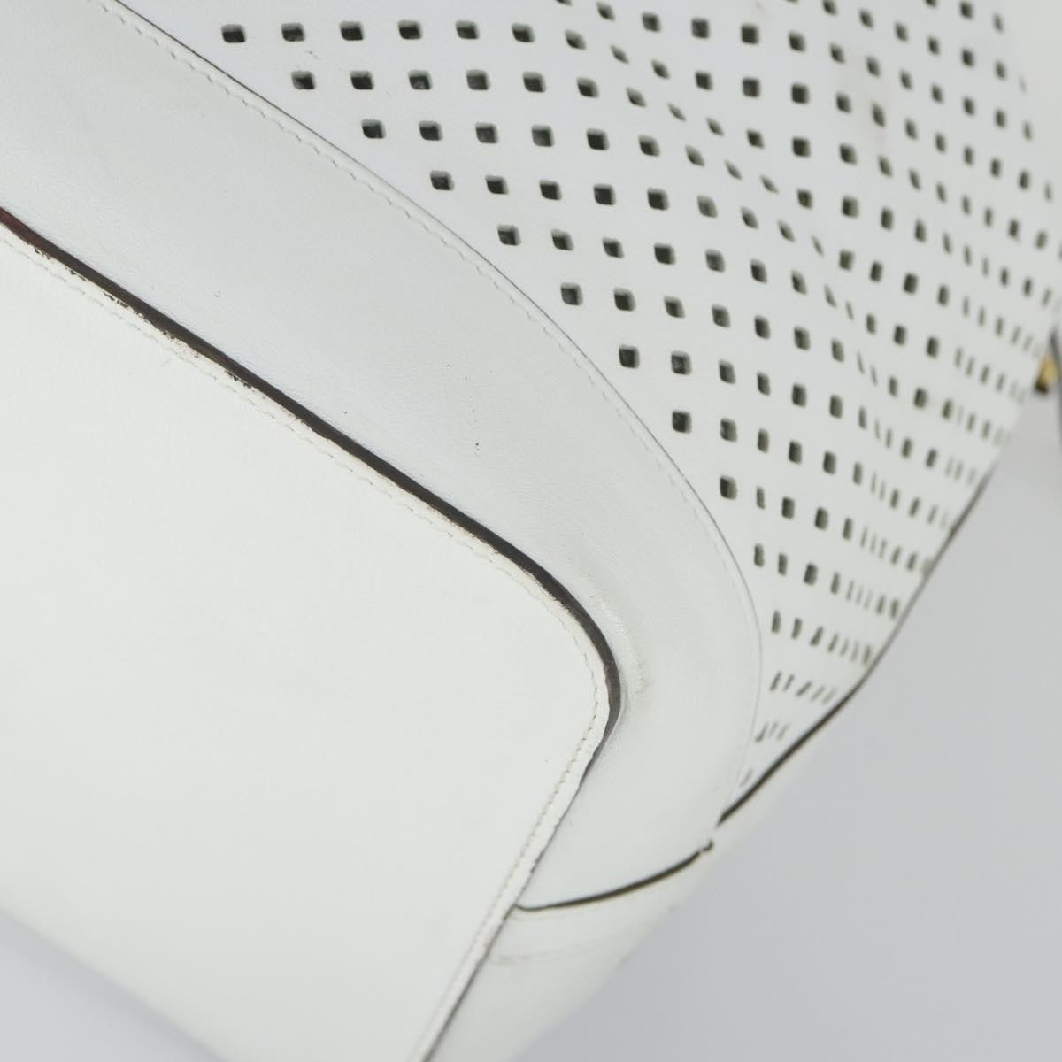 Louis Vuitton Flore Noe Handbag Perforated Leather, WHITE, LEATHER, Shoulder bag
