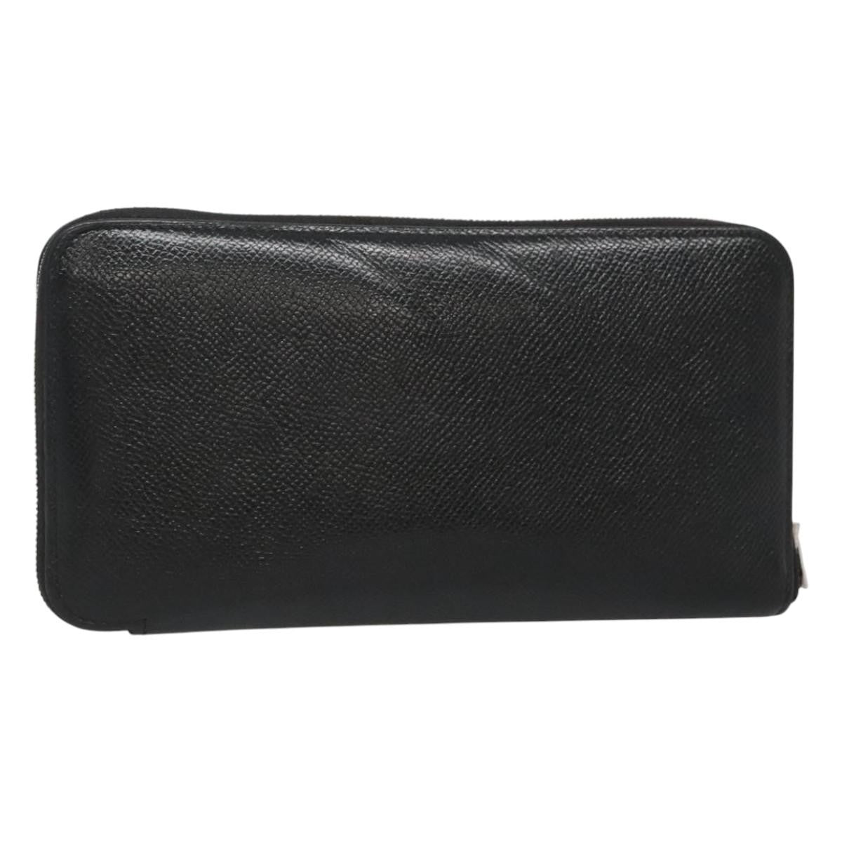 Hermes Azap Zip Around Wallet Silk'in Epsom, Black, Leather, Wallet