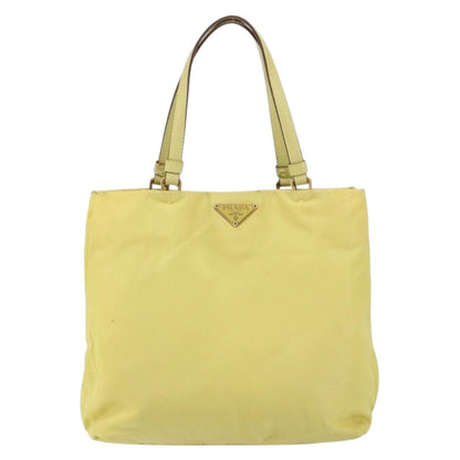 Prada Vintage Tote Nylon, Yellow, Nylon, Tote Bag