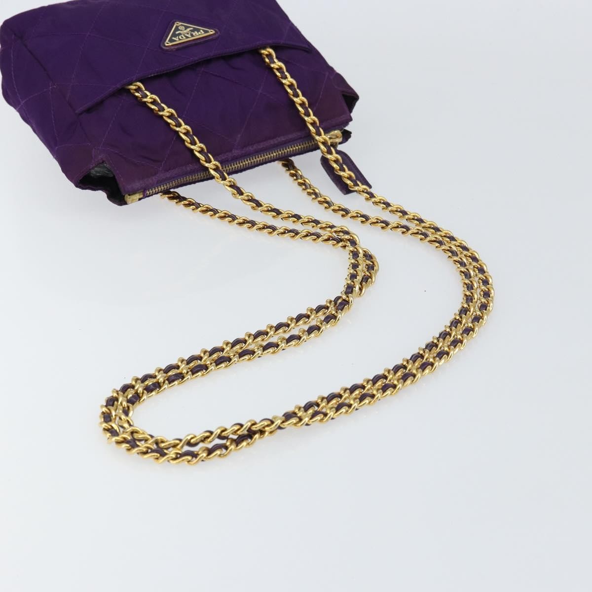 Prada Re-Edition 1995 Chain Tote Quilted Re-Nylon, PURPLE, NYLON, Shoulder bag