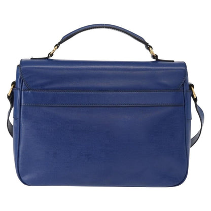 Celine Vintage Circle Logo Crossbody Bag Leather, BLUE, LEATHER, Shoulder bag