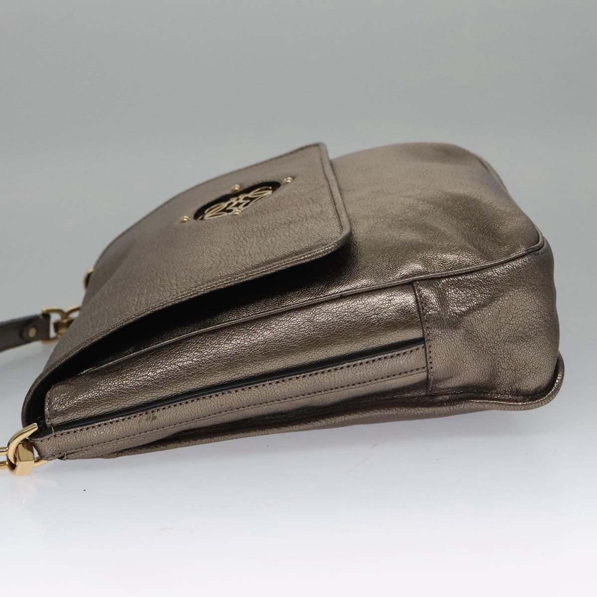 Loewe Anagram handbag Leather, METALLIC, LEATHER, Handbag