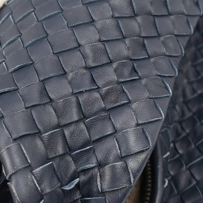 Bottega Veneta Zip Cube Messenger Intrecciato Nappa, NAVY, LEATHER, Shoulder bag