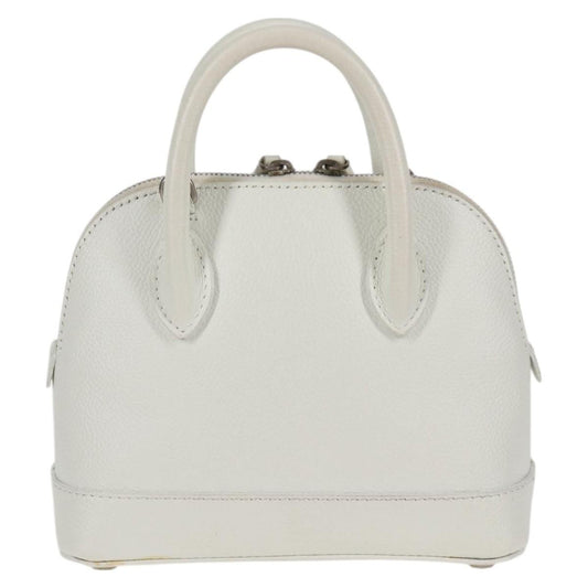 Balenciaga Logo Ville Bag Leather, WHITE, LEATHER, Handbag