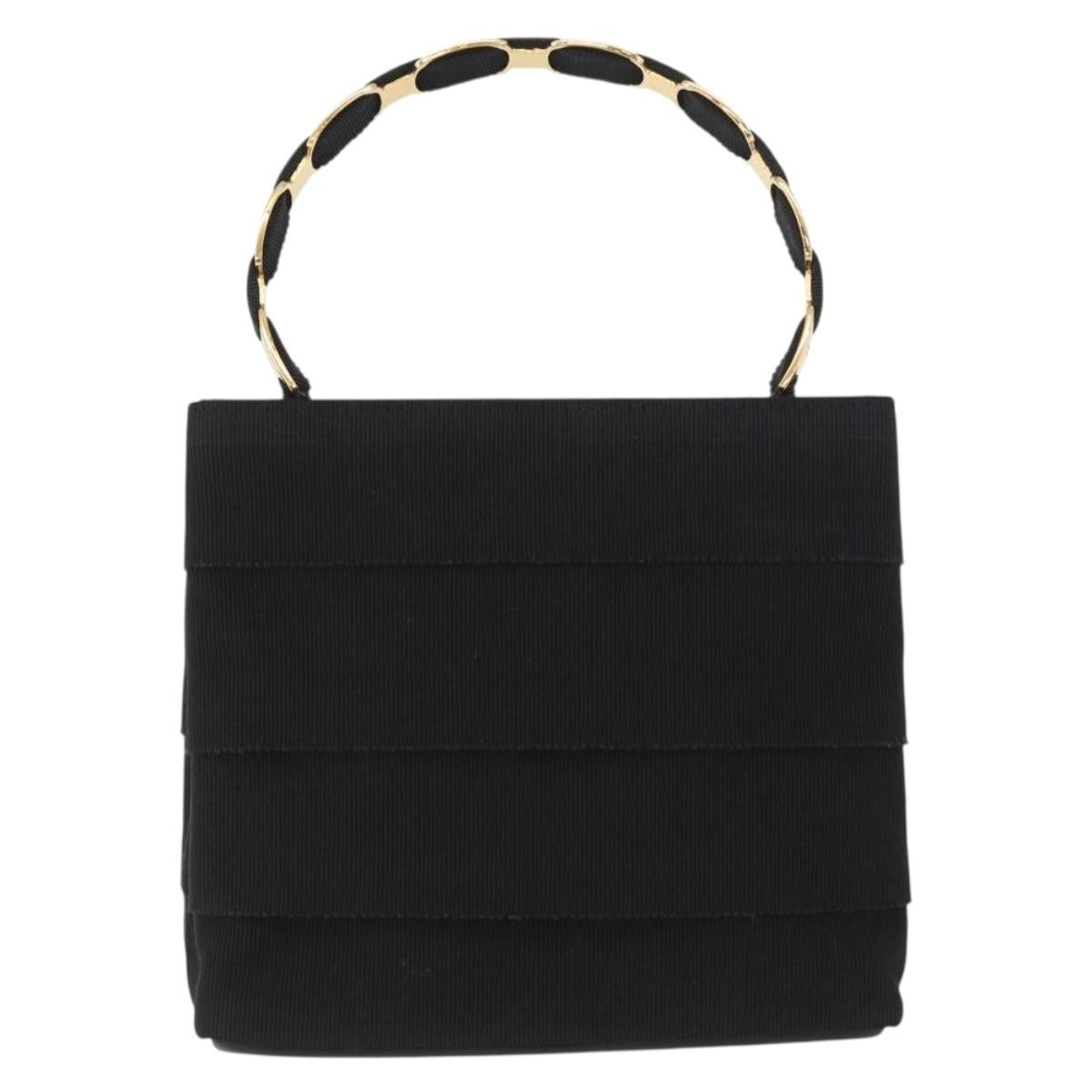 Salvatore Ferragamo Vala Handbag Canvas, BLACK, CANVAS, Handbag