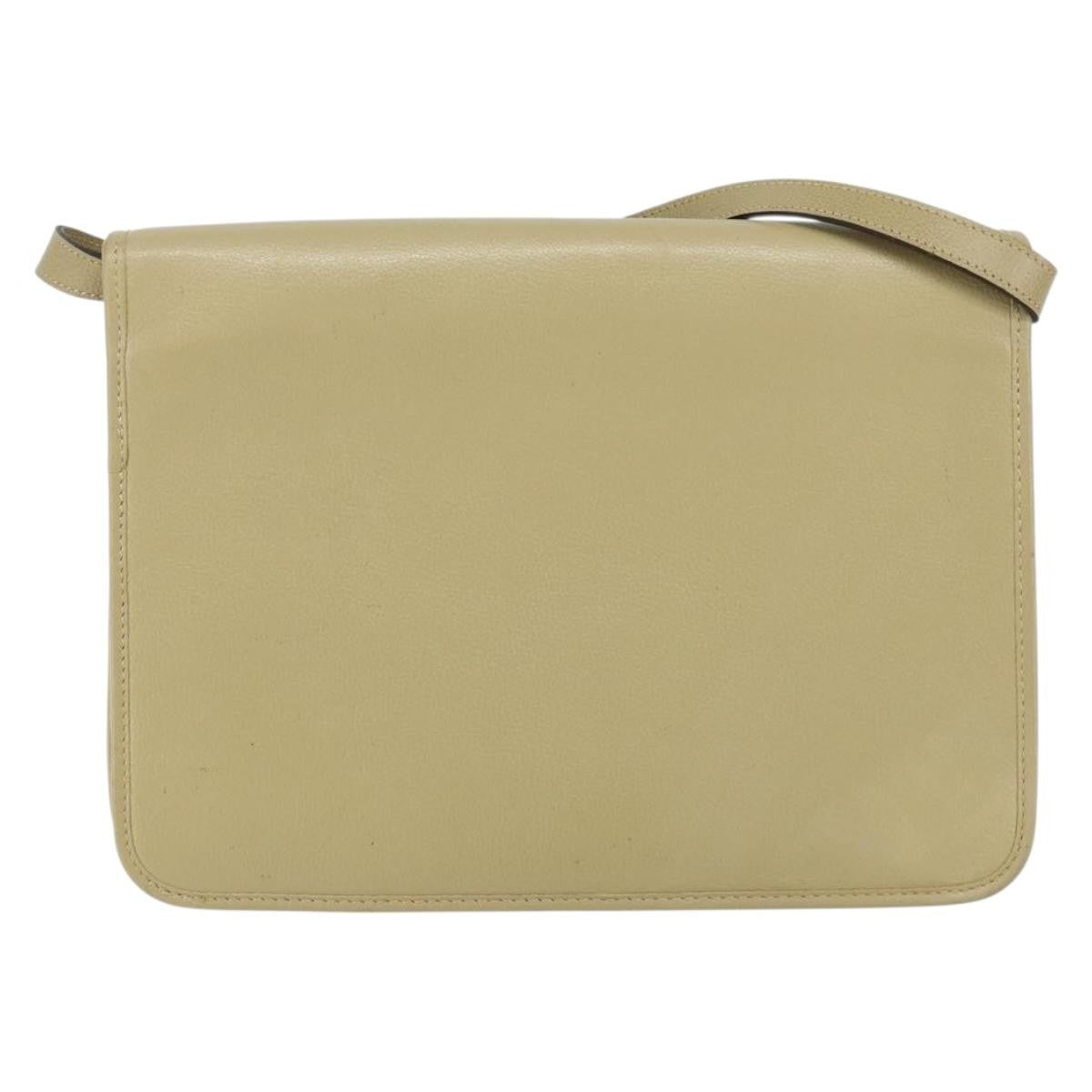 Christian Dior Vintage Shoulder Bag Leather, BEIGE, LEATHER, Shoulder bag