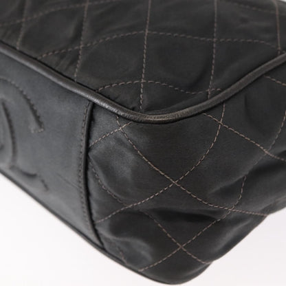 Chanel Vintage Shoulder Bag Satin, GRAY, SATIN, Shoulder bag