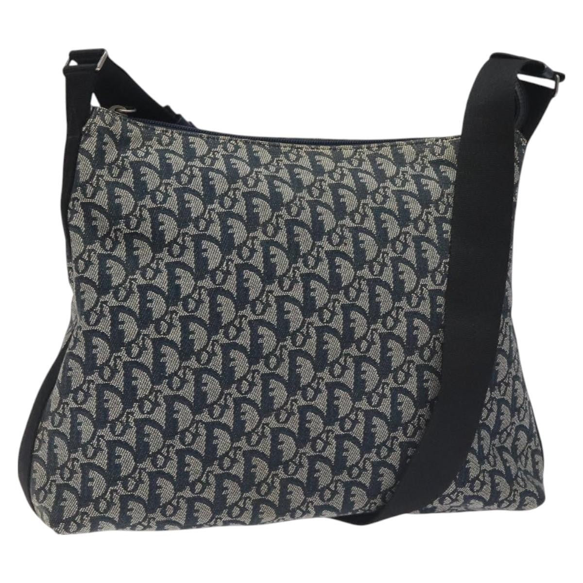Christian Dior Vintage Trotter Messenger Bag Diorissimo Canvas, NAVY, CANVAS, Crossbody bag