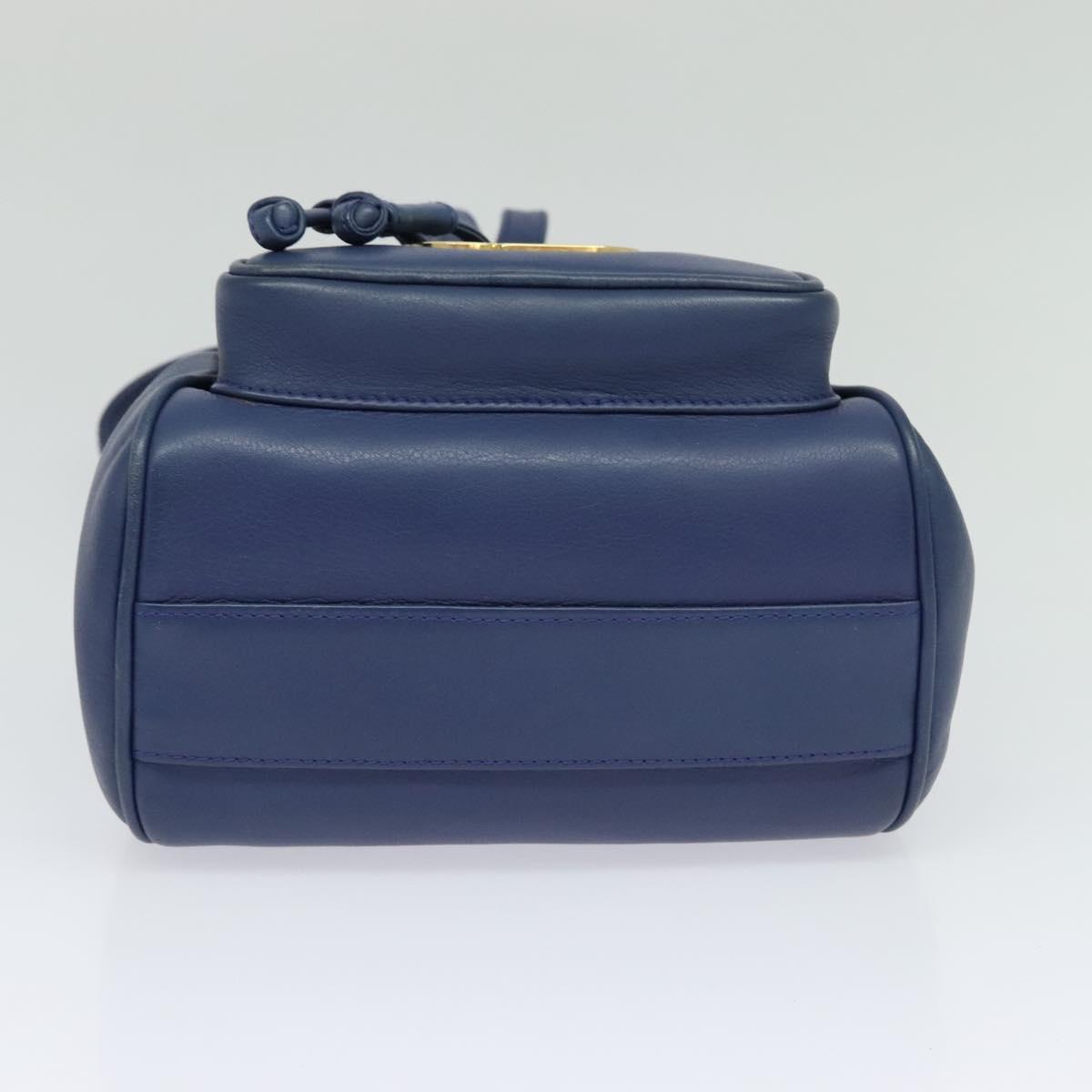 Christian Dior Vintage Flap Backpack Leather, BLUE, LEATHER, Backpack