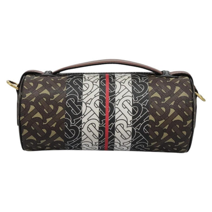 Burberry Barrel Crossbody Bag Monogram E-Canvas, BROWN, CANVAS, Crossbody bag