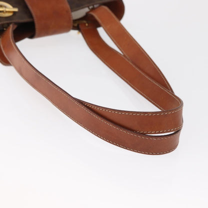Celine Vintage Macadam Shoulder Bag Canvas and Leather, BROWN, CANVAS, Shoulder bag